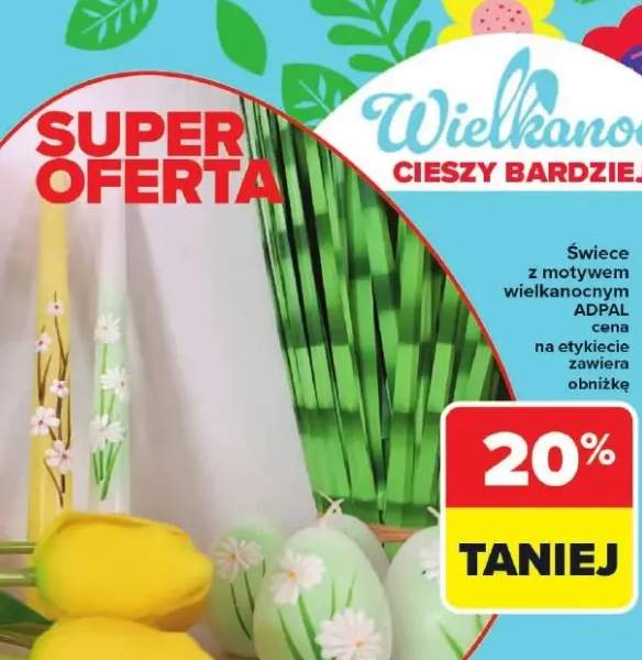 Świece z motywem wielkanocnym cena na etykiecie zawiera obniżkę