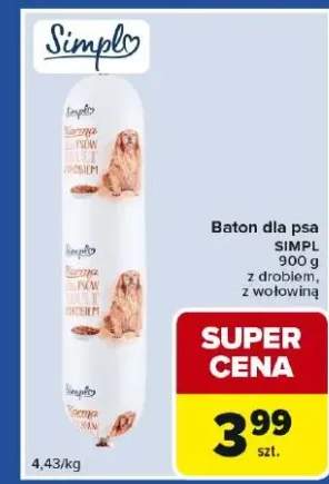 Baton dla psa z drobiem, z wołowiną