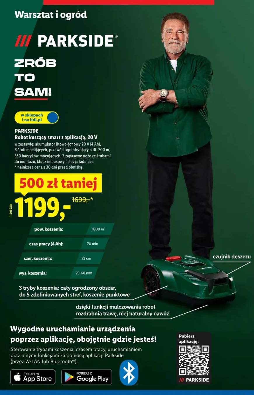 Robot koszący smart z aplikacją, 20 V