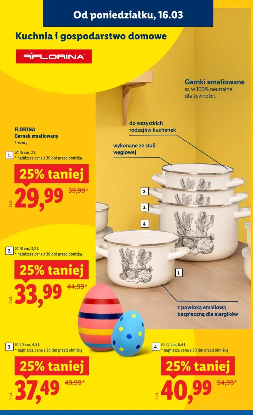 Garnek emaliowany 22cm, 6.4l