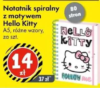 Notatnik spiralny z motywem Hello Kitty A5, różne wzory