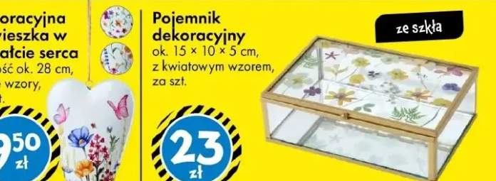 Pojemnik dekoracyjny ok. 15 × 10 × 5 cm, z kwiatowym wzorem
