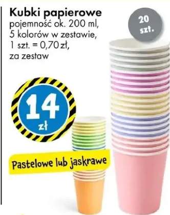 Kubki papierowe pastelowe lub jaskrawe