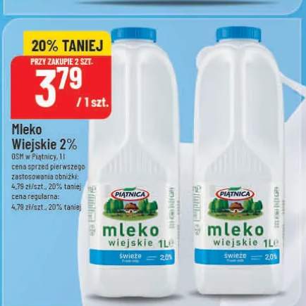 Mleko Wiejskie 2% OSM w Piątnicy