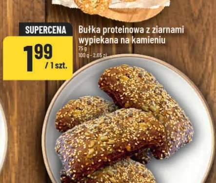 Bułka proteinowa z ziarnami wypiekana na kamieniu