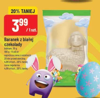 Baranek z białej czekolady