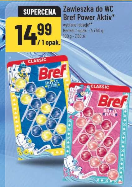 Zawieszka do WC Bref Power Aktiv wybrane rodzaje Henkel, 1 opak. - 4 x 50 g 100 g - 7,50 zł