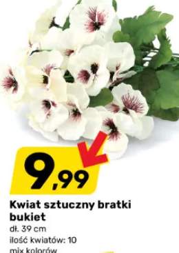 Kwiat sztuczny bratki bukiet mix kolorów
