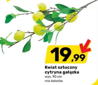 Kwiat sztuczny cytryna gałązka mix kolorów