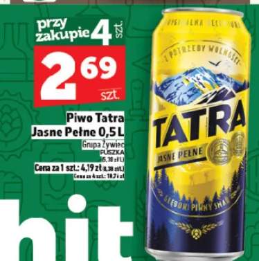 Piwo Tatra Jasne Pełne