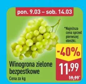 Winogrona zielone bezpestkowe