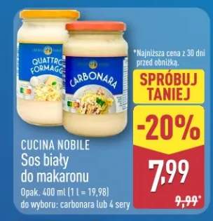 Sos biały do makaronu carbonara lub 4 sery