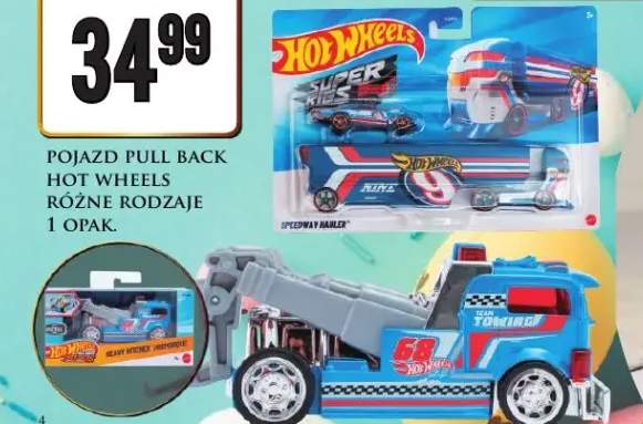 Pojazd Pull Rack Hot Wheels różne rodzaje