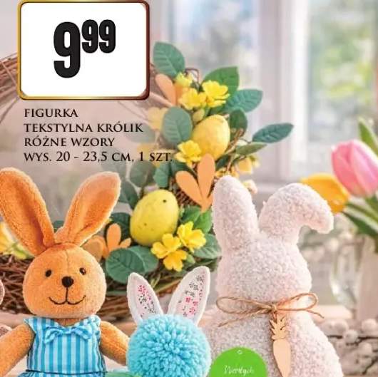 Figurka tekstylna królik różne wzory