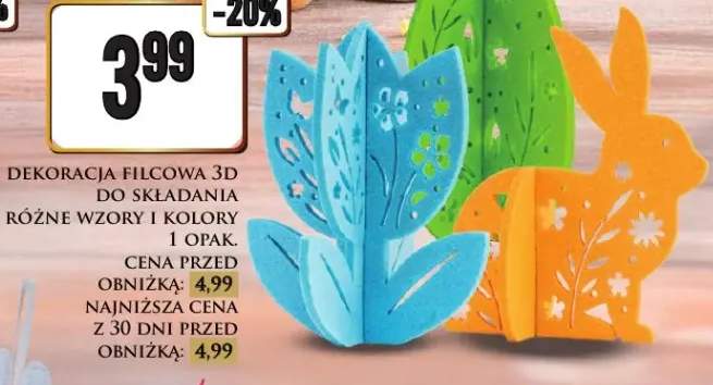 Dekoracja filcowa 3D do składania różne wzory i kolory