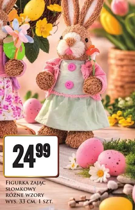 Figurka zając słomkowy różne wzory