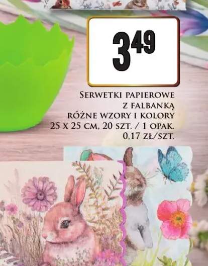 Serwetki papierowe z fałbanka różne wzory i kolory