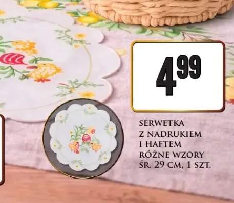 Serwetka z nadrukiem i haftem różne wzory
