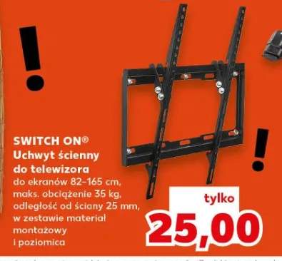 Uchwyt ścienny do telewizora do ekranów 82-165 cm, maks. obciążenie 35 kg, odległość od ściany 25 mm, w zestawie materiał montażowy i poziomnica