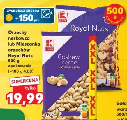 Orzechy nerkowca lub Mieszanka orzechów Cashew-Kerne