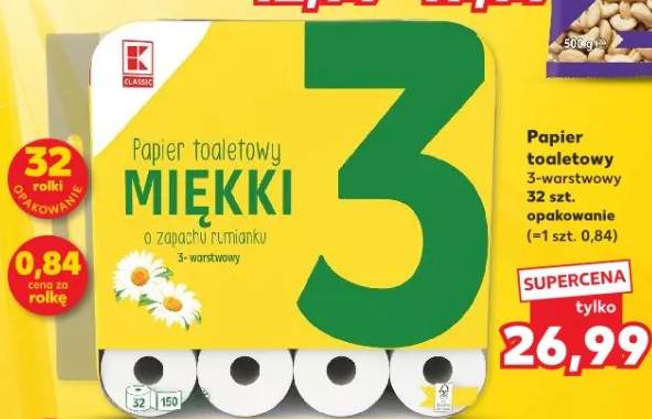 Papier toaletowy miękki 3-warstwowy 32 szt.