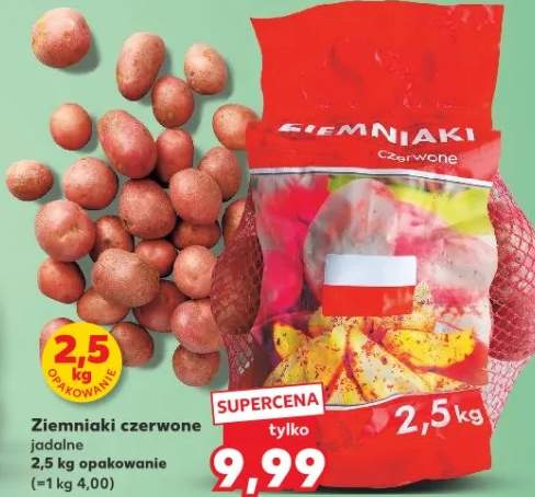 Ziemniaki czerwone jadalne 2,5kg opakowanie