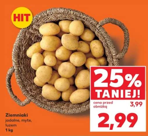 Ziemniaki jadalne, myte, luzem 1kg