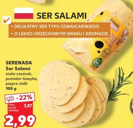 Ser Salami zioła-czosnek, pomidor-bazylia, pieprz-chilli