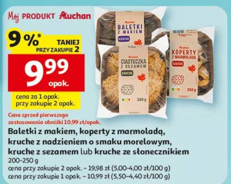 Baletki z makiem, koperty z marmoladą, kruche z nadzieniem o smaku morelowym, kruche z serem mascarpone lub kruche ze słonecznikiem