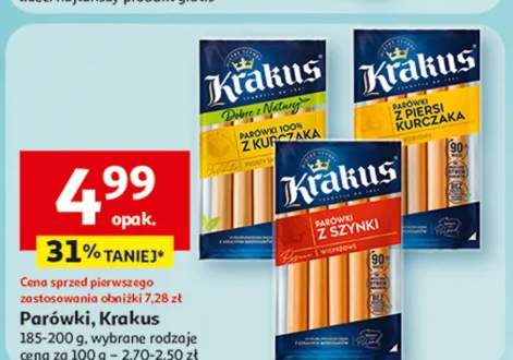 Parówki Krakus wybrane rodzaje
