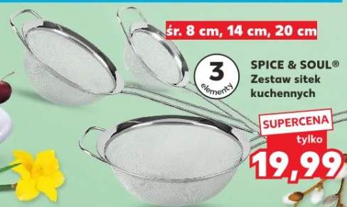 Zestaw sitek kuchennych śr. 8 cm, 14 cm, 20 cm