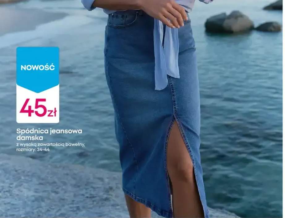 Spódnica jeansowa damska z wysoką zawartością bawełny