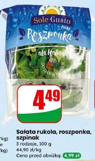 Sałatka rukola, roszponka, szpinak