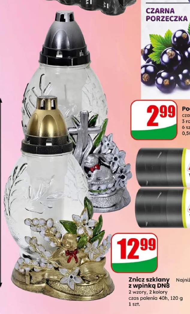 Znicz szklany z wpinką DNB