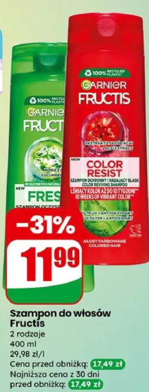 Szampon do włosów Fructis, 2 rodzaje