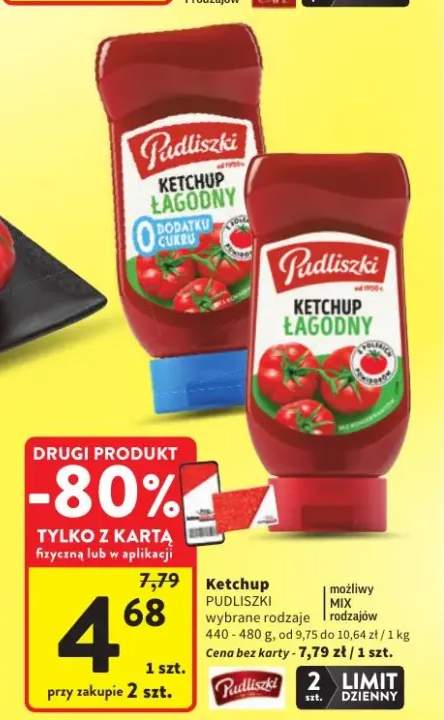Ketchup łagodny wybrane rodzaje