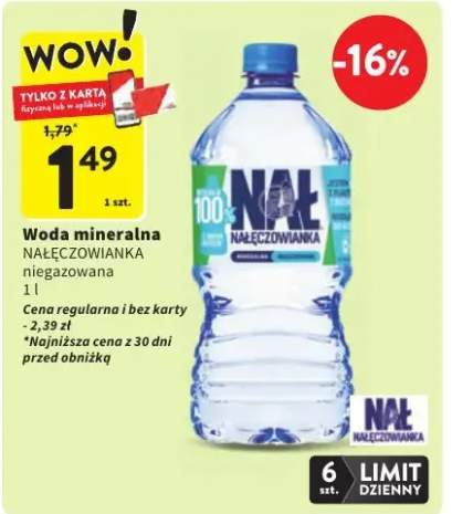 Woda mineralna niegazowana