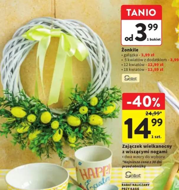 Zajączek wielkanocny z wiszącymi nogami