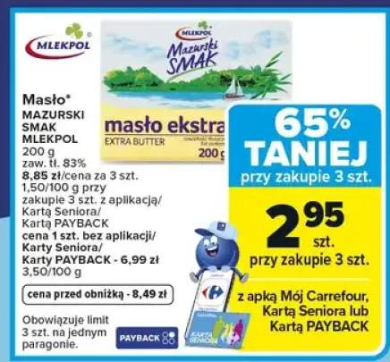 Masło Mazurski Smak masło ekstra Mlekpol