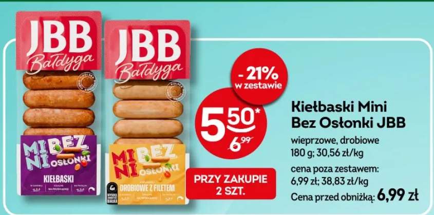 Kiełbaski mini bez osłonki drobiowe