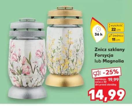 Znicz szklany Forsycja lub Magnolia
