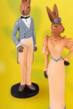 Figurka zając w balowym stroju różne wzory