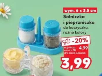 Solniczka i pieprzniczka do koszyczka, różne kolory