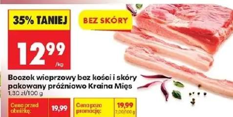 Boczek wieprzowy bez kości i skóry pakowany próżniowo