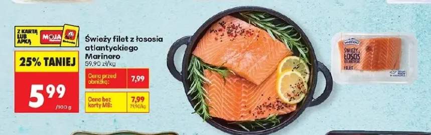 Świeży filet z łososia atlantyckiego