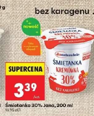 Śmietanka kremówka 30% bez karagenu