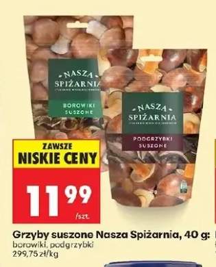 Grzyby suszone borowiki