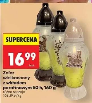 Znicz wielkanocny z wkładem parafinowym różne rodzaje