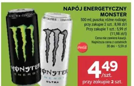 Napój energetyczny Monster różne rodzaje