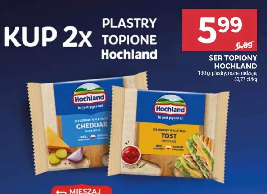 Ser topiony plastry Cheddar